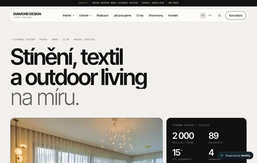 Web na míru pro DIAMOND DESIGN – ukázka realizace Růst Studio
